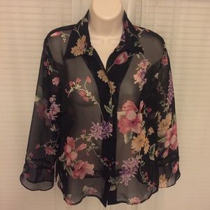 Sheer floral blouse